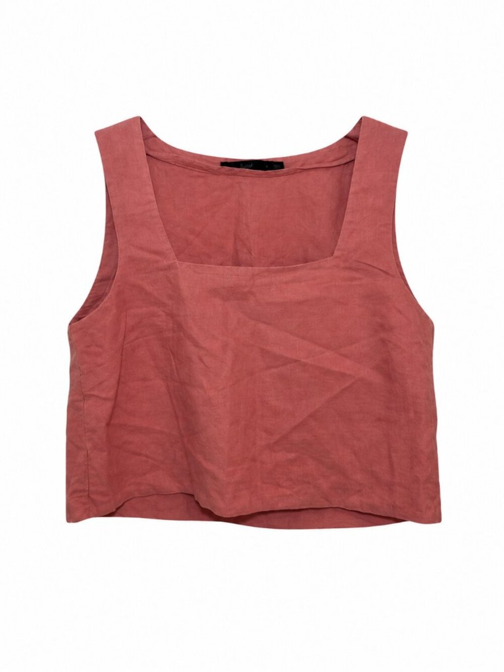 Sportsgirl dusty rose square-neck linen-blend crop top - AU 6